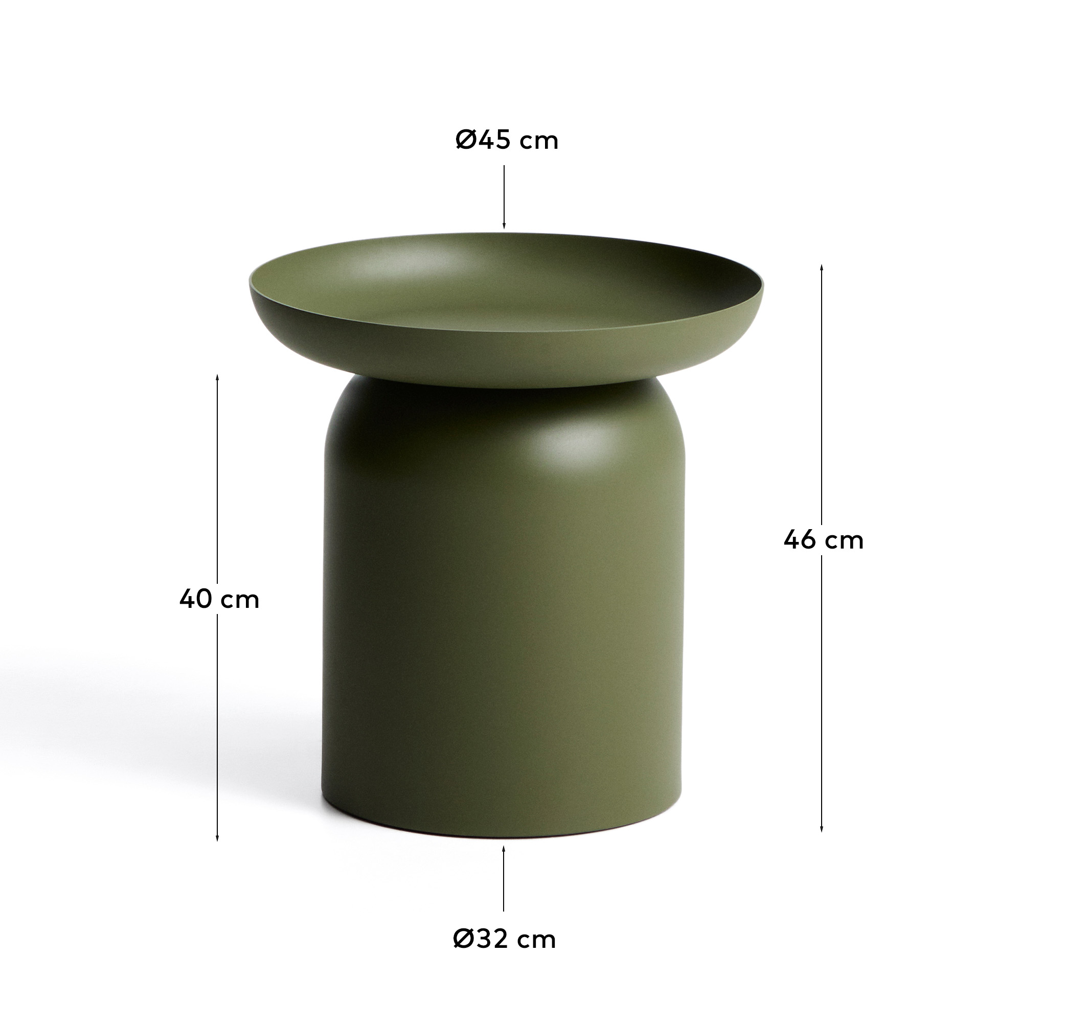Уличный столик Arcola из зеленого алюминия, диаметр 45 см La Forma 482175