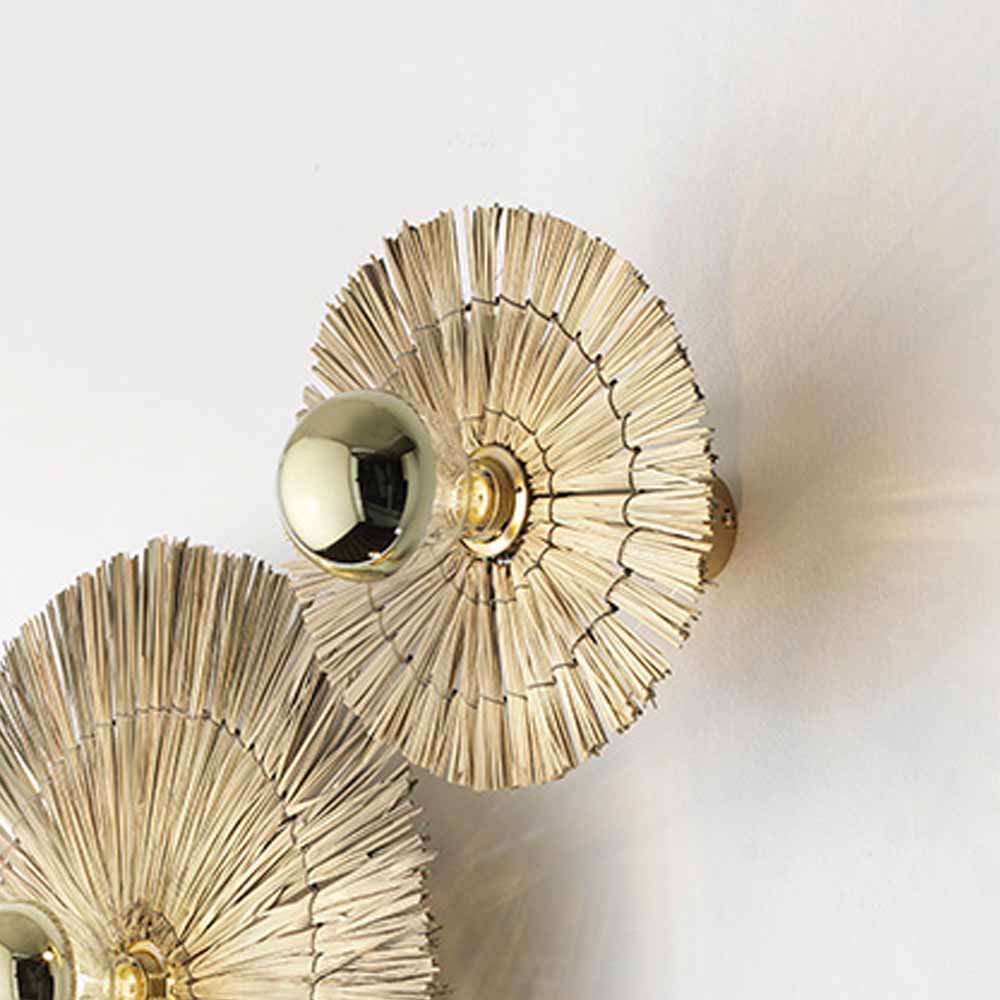 Бра Laos натуральная соломка 30 cm + цоколь 5 cm золотой металл Aromas del Campo