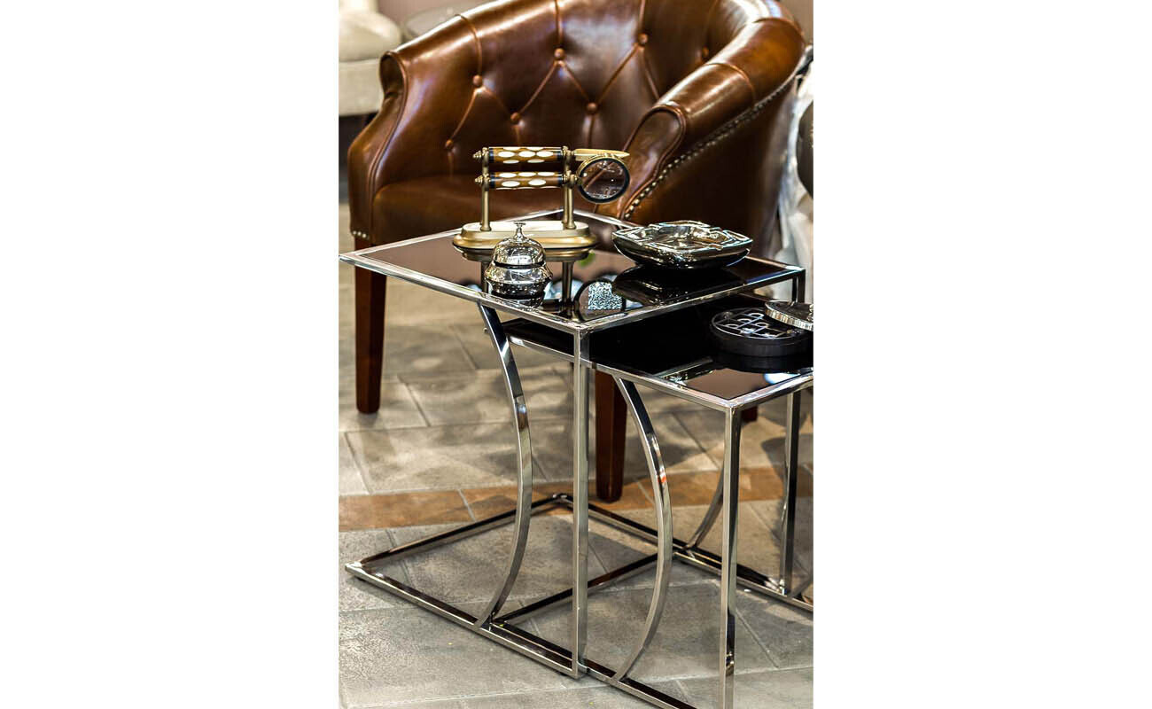 Стол журнальный приставной серебряный Garda Decor 13RXNT5076M-SILVER