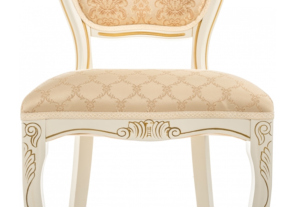 Стул деревянный Woodville Лауро слоновая кость с золотой патиной / бежевый 371810