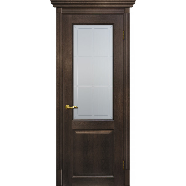 Межкомнатная дверь Graf Тоскана-1 Сатинат с художественным рисунком решетка Фреско (2000 х 700)