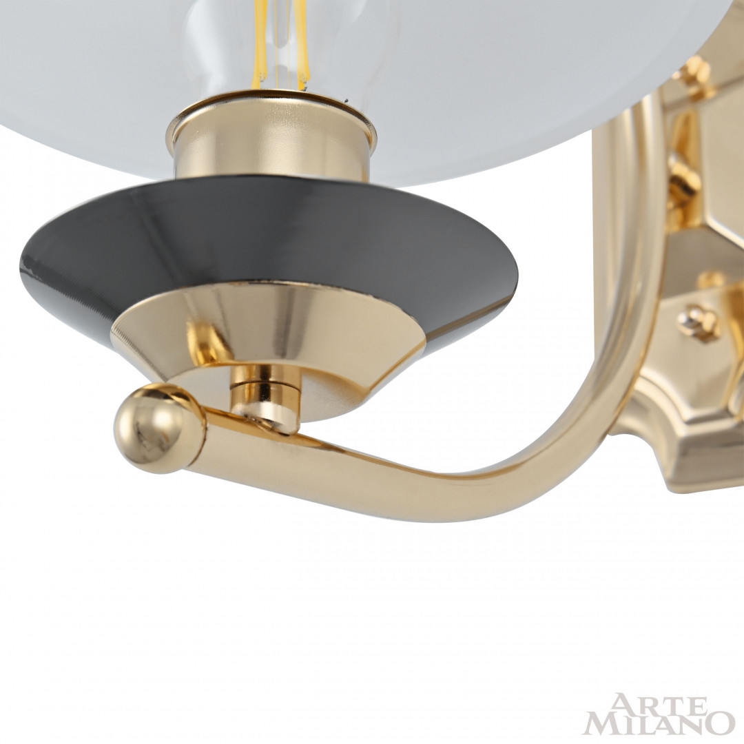 Бра с плафоном 301240/1W Bk/Gd Arte Milano