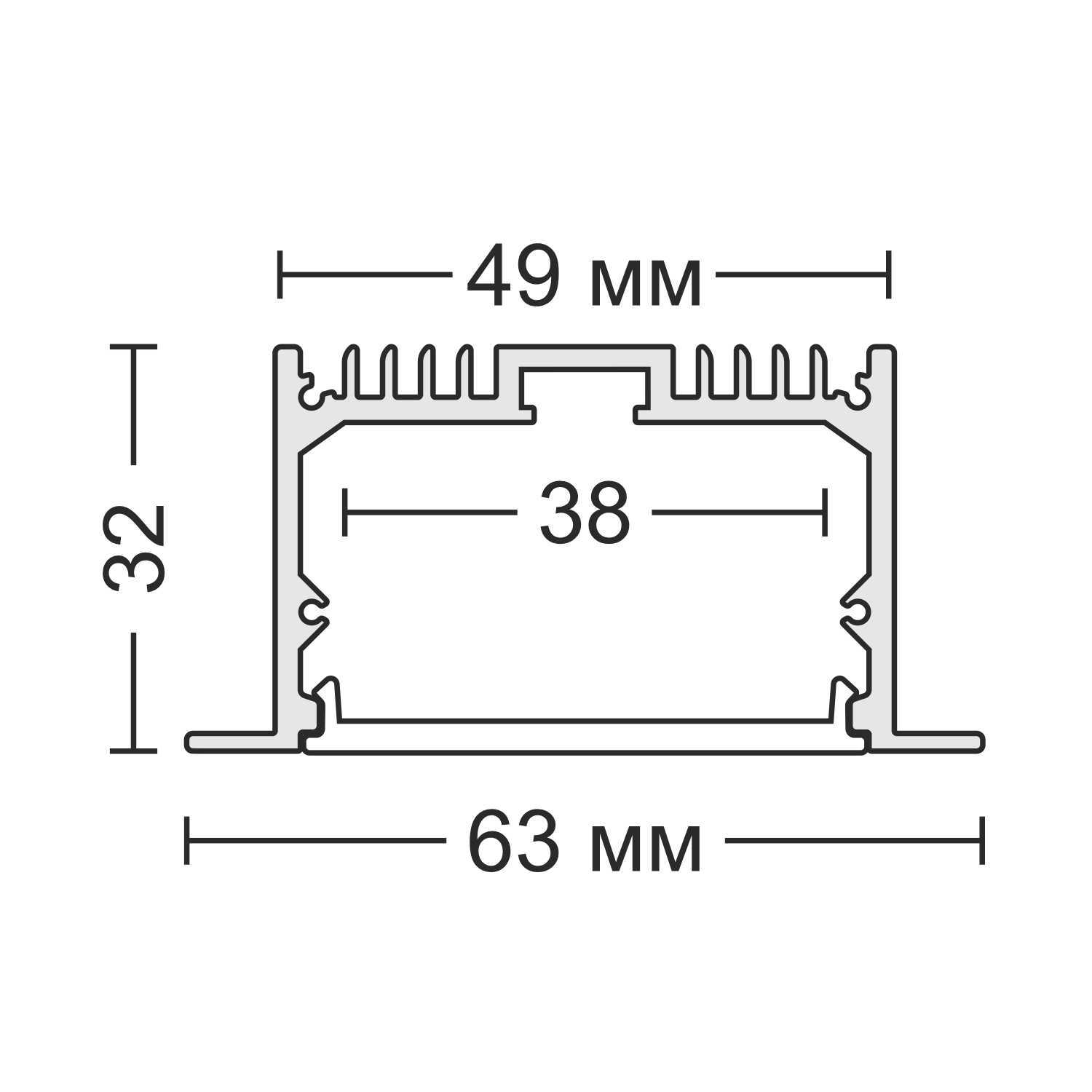 Встраиваемый профиль с накладным фланцем Ledron 12955 White