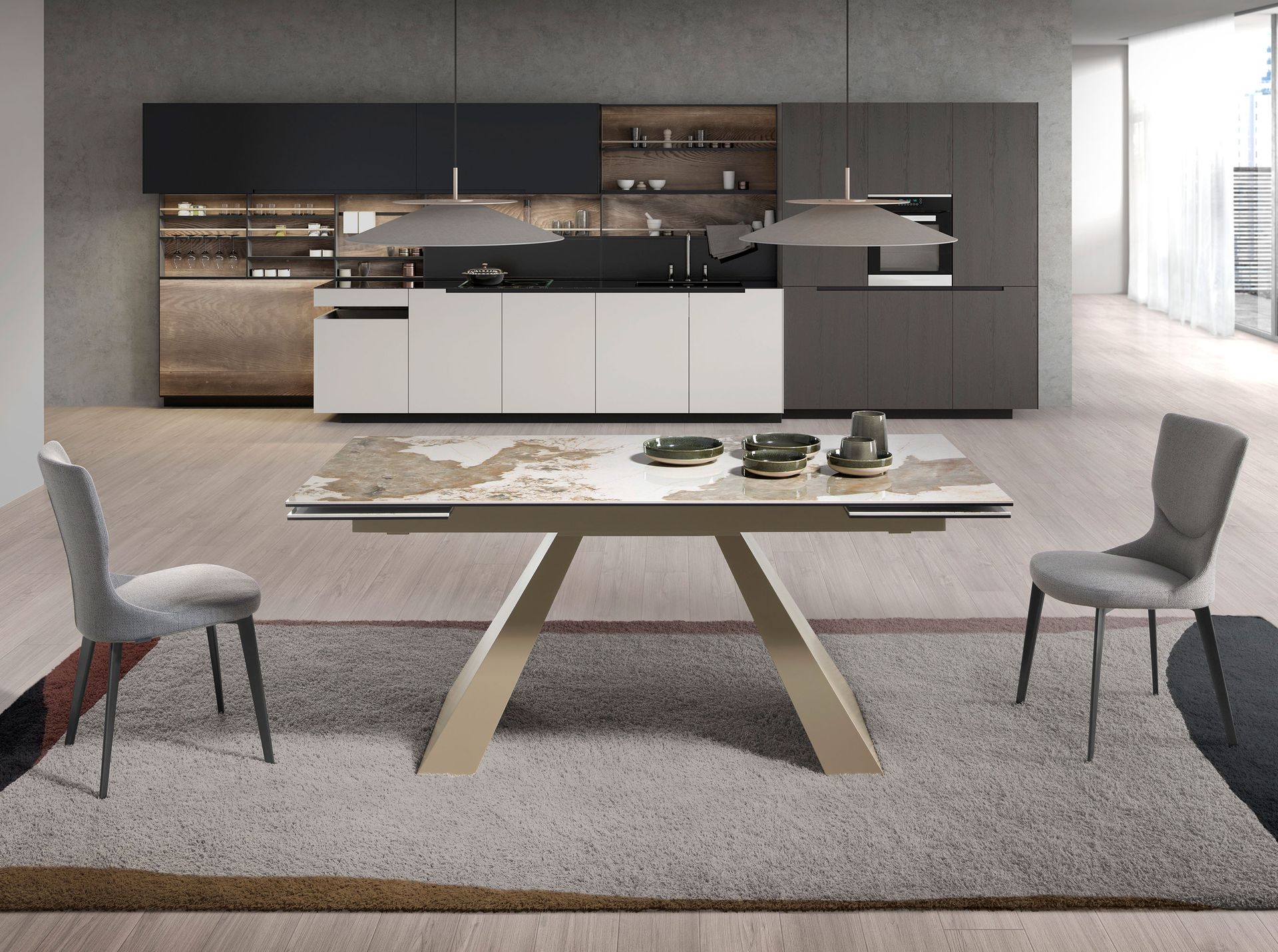 Стул 4131/A206 из серой ткани Angel Cerda