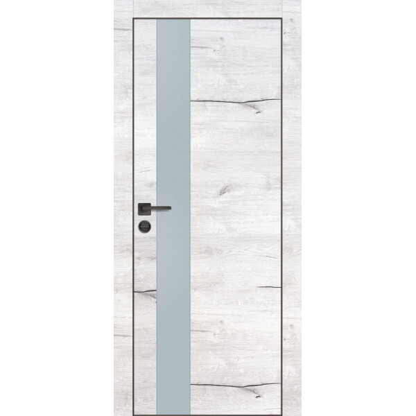 Межкомнатная дверь Graf PX-10 черная кромка с 4-х ст. Лунный мателак Дуб арктик (2000 х 700)