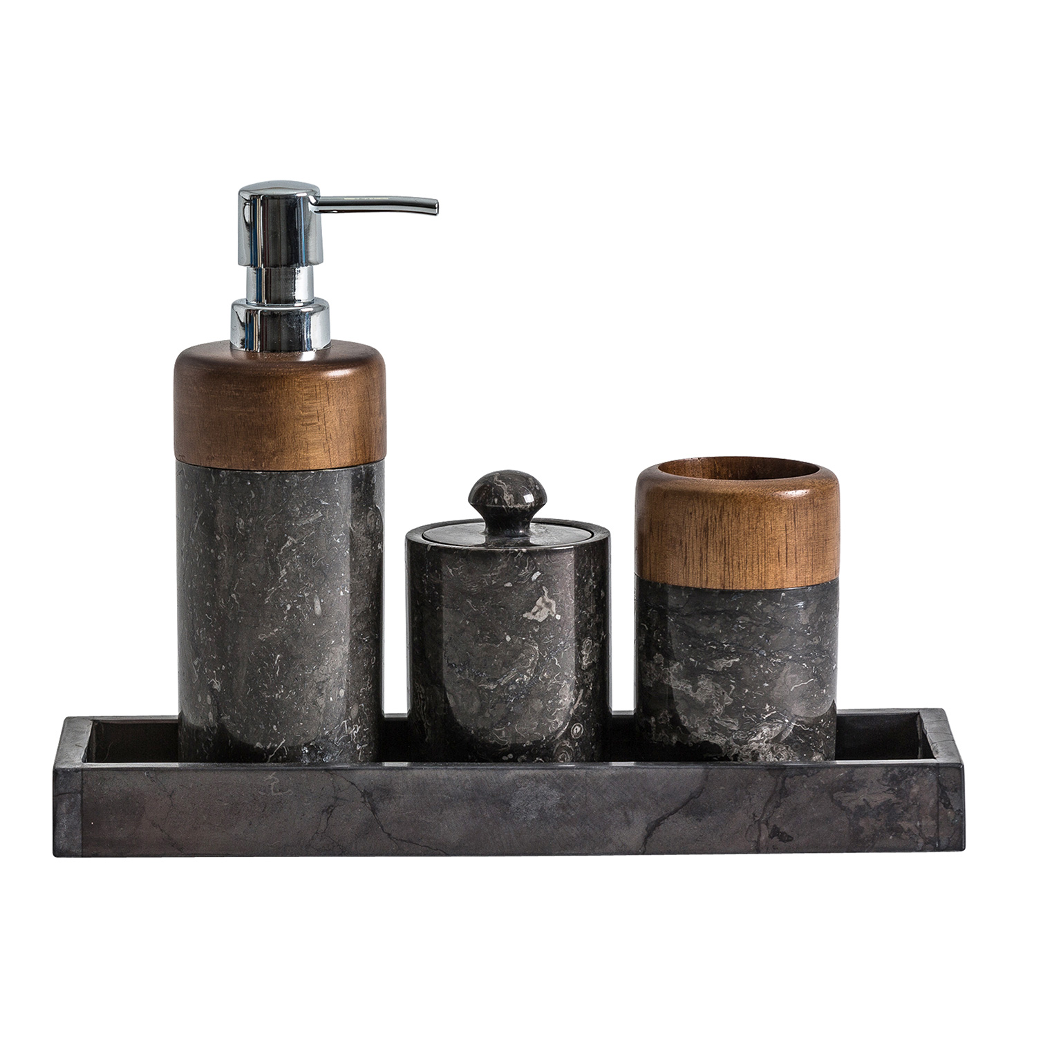 Набор для ванной из 4-х предметов NEPTUNO черный Vical