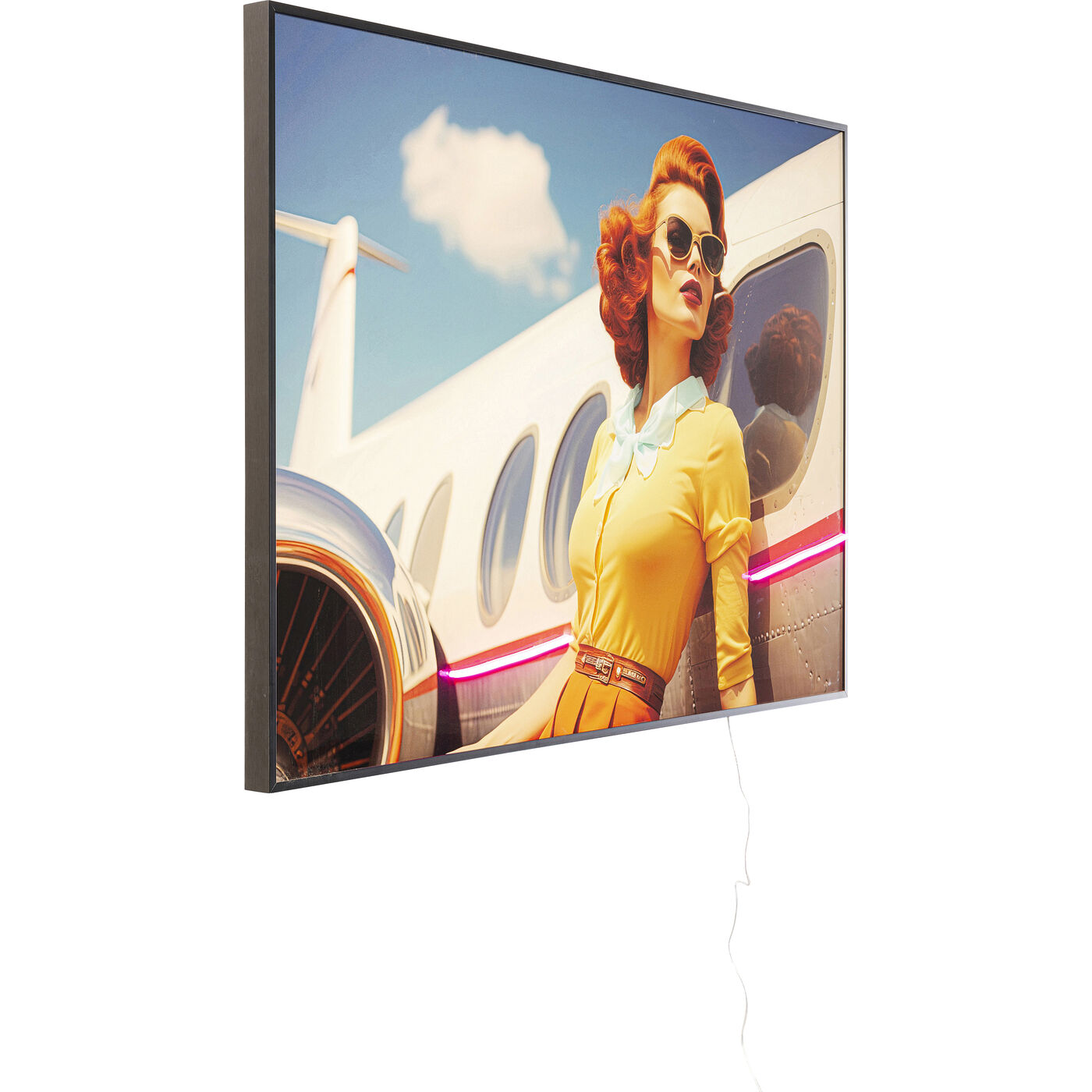 Картина в раме LED Jetset Lean Lady 120x80 см KARE 56453