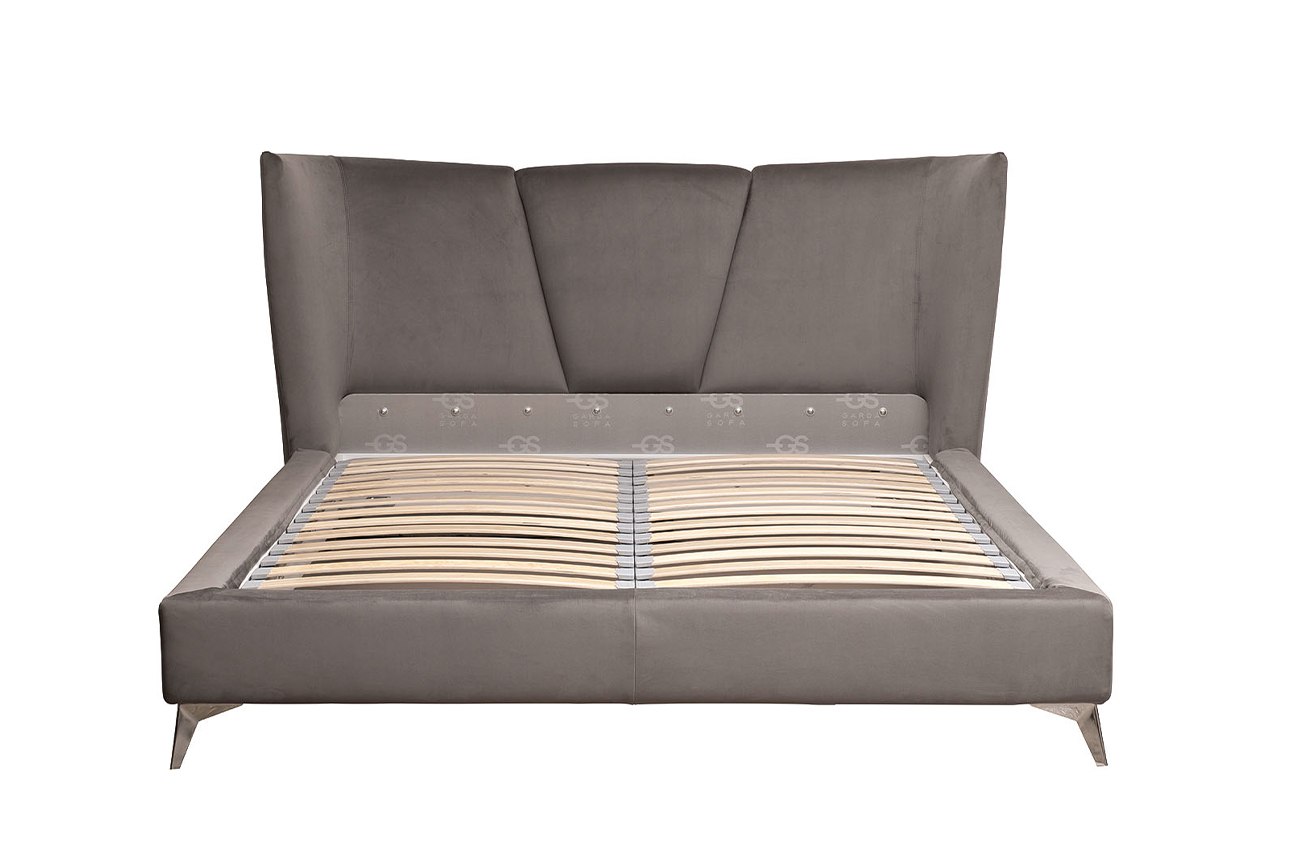 Кровать Siena велюровая серая Garda Decor Siena2К-160-Colt017