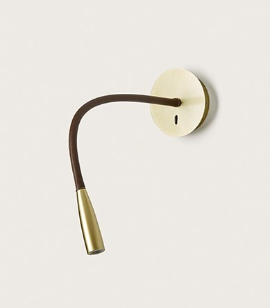 Бра Flexi Leather латунный металл / темно-коричневая кожа Aromas del Campo