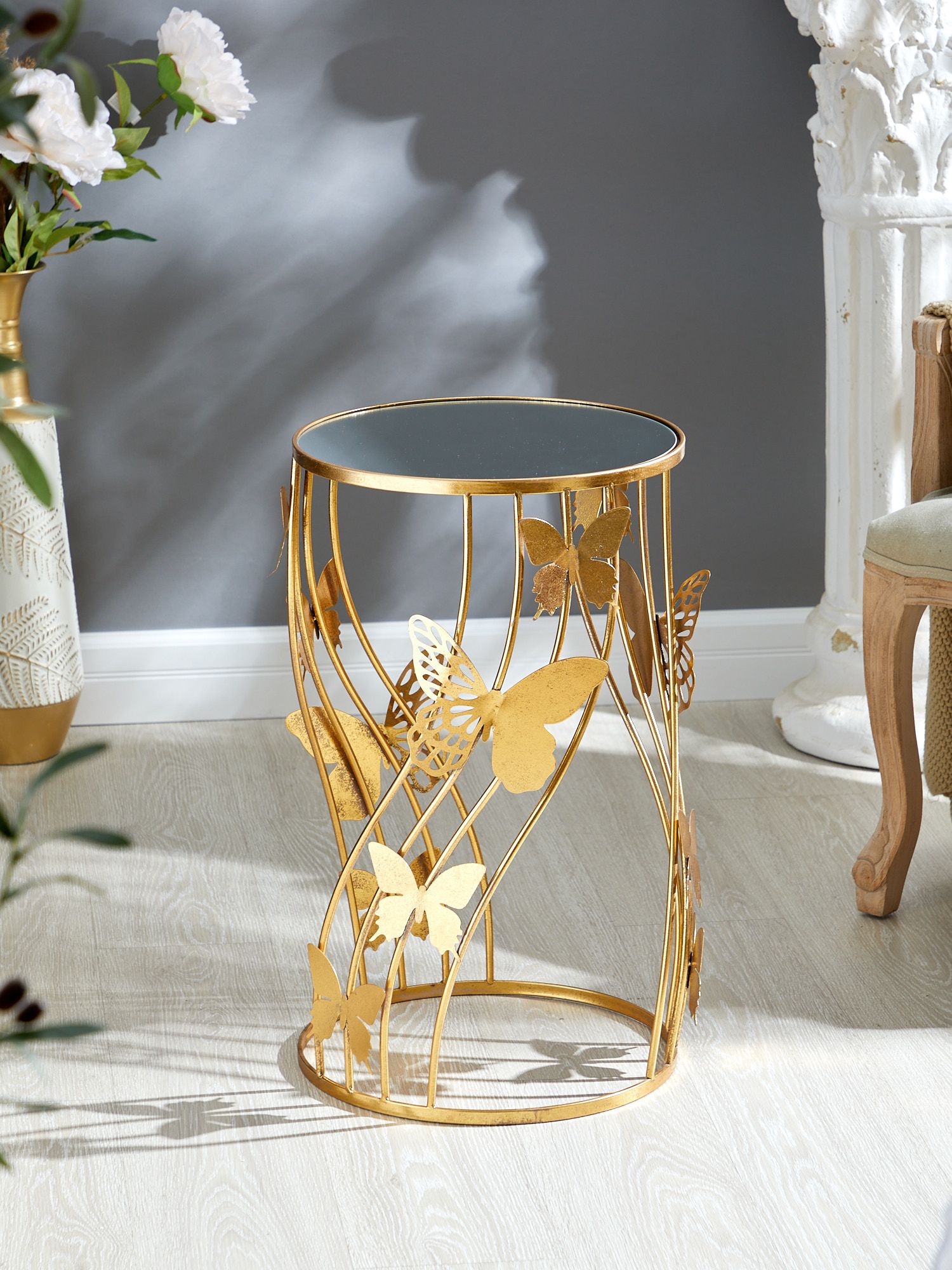 Столик интерьерный с бабочками Glasar 57-293/1