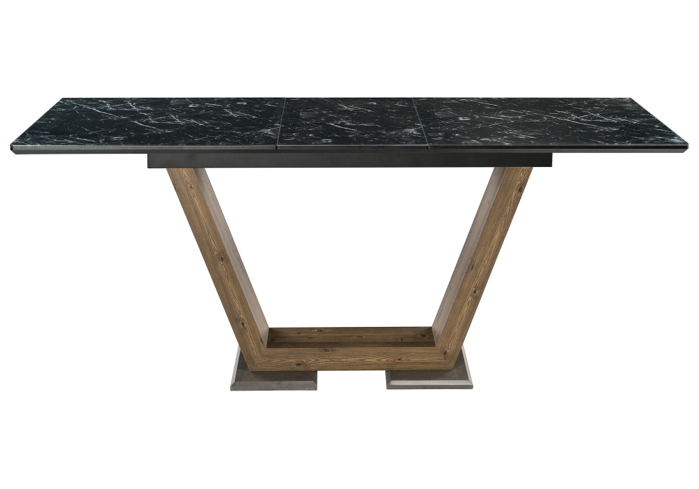 Стол стеклянный Woodville Иматра мрамор черный / черная шагрень 462388