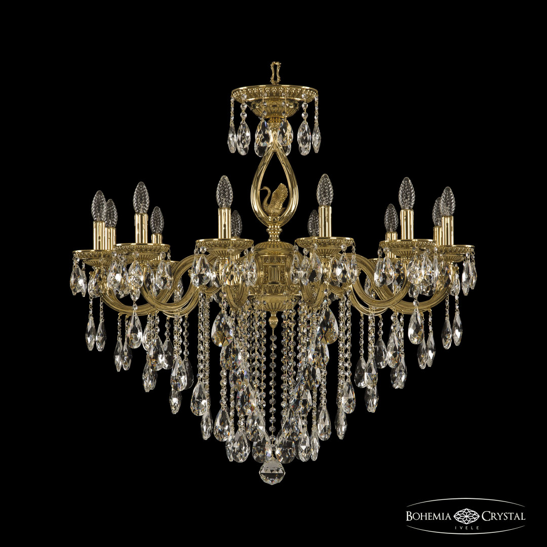 Люстра бронзовая с хрусталём 75401/12/300 B G FS1M