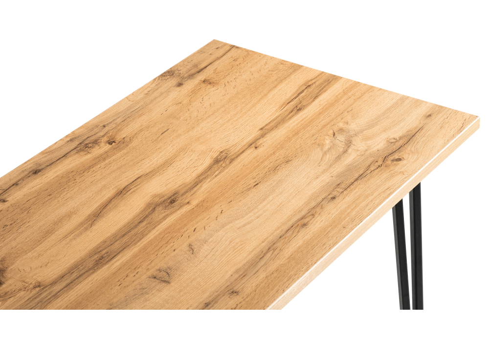 Стол деревянный Woodville Денвер Лофт 120х60х75 25 мм дуб вотан / черный матовый 506942