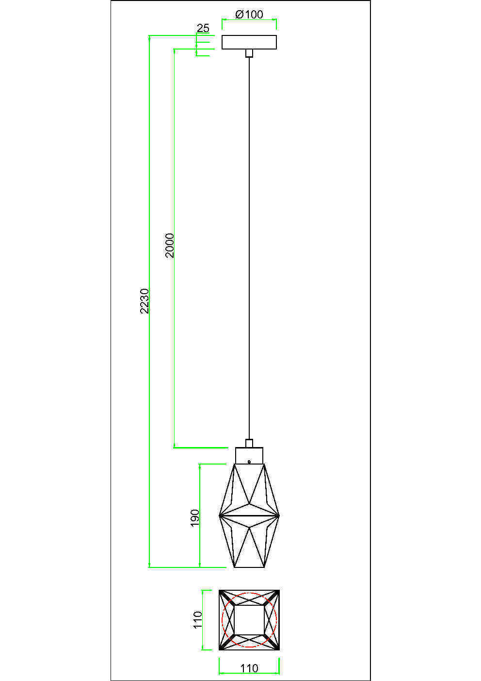 Подвесной светильник Maytoni MOD325PL-01G