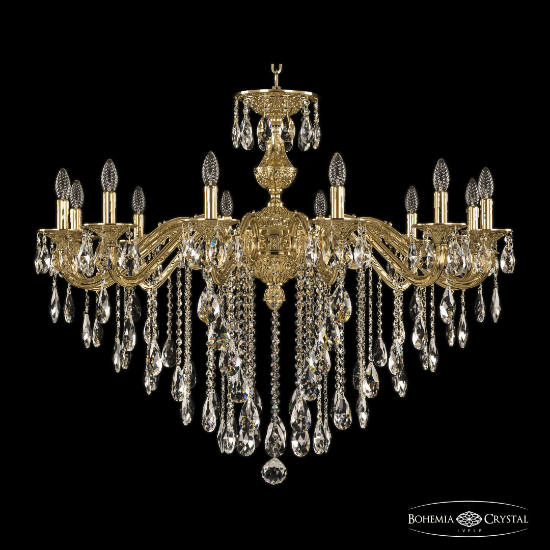 Люстра бронзовая с хрусталём 71202/12/360 B G