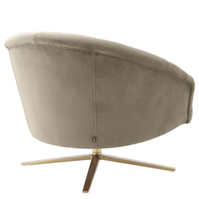 Вращающееся кресло Eichholtz Gardner savona greige velvet 115706