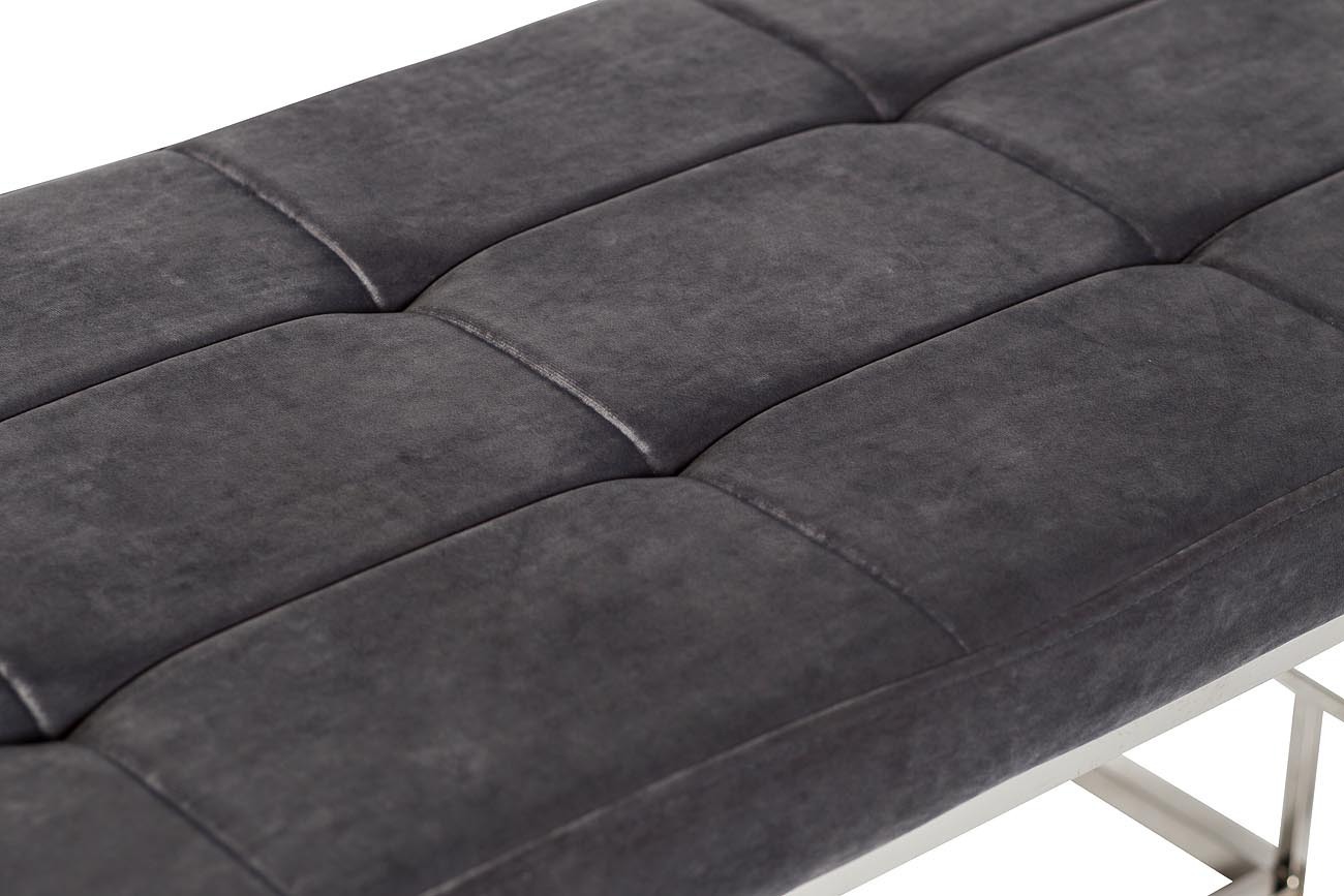 Банкетка велюровая серая Garda Decor 47ED-BEN005-GR