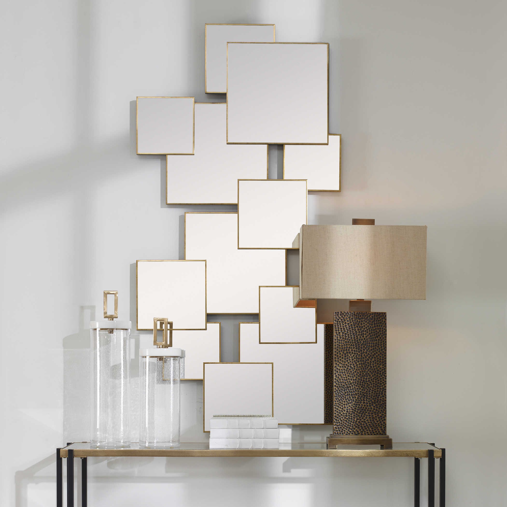 Золотое зеркальное панно Сорен Louvre Home LHDWM76309RJ