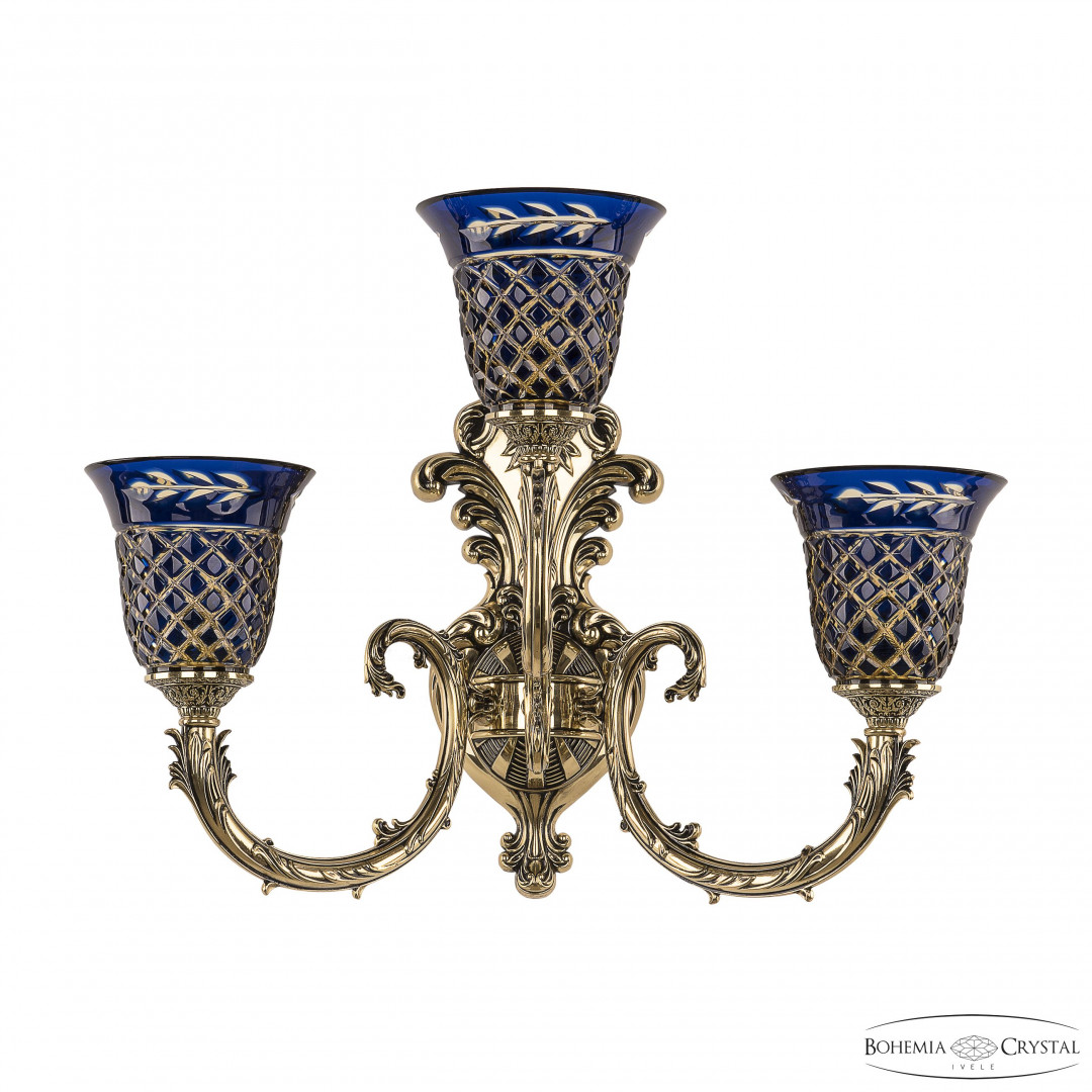 Бра бронзовые с хрусталём 7109B15/2+1/210 GB P2 U Amber-Blue/H-1J