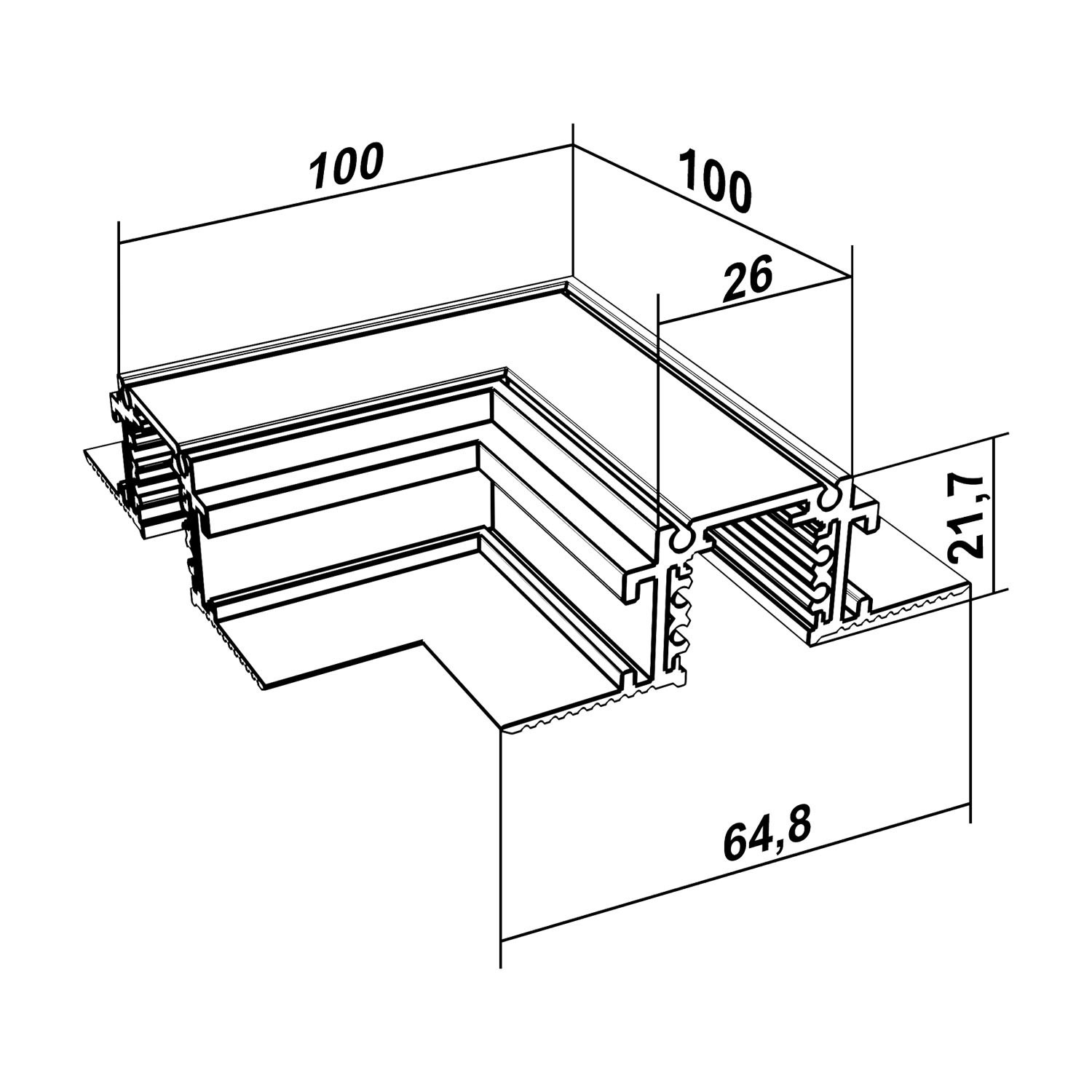 Угол накладной (горизонтальный) для магнитной системыG-АВД-5442 White Угол накладной (горизонтальный) для магнитной системыG-АВД-5442 White