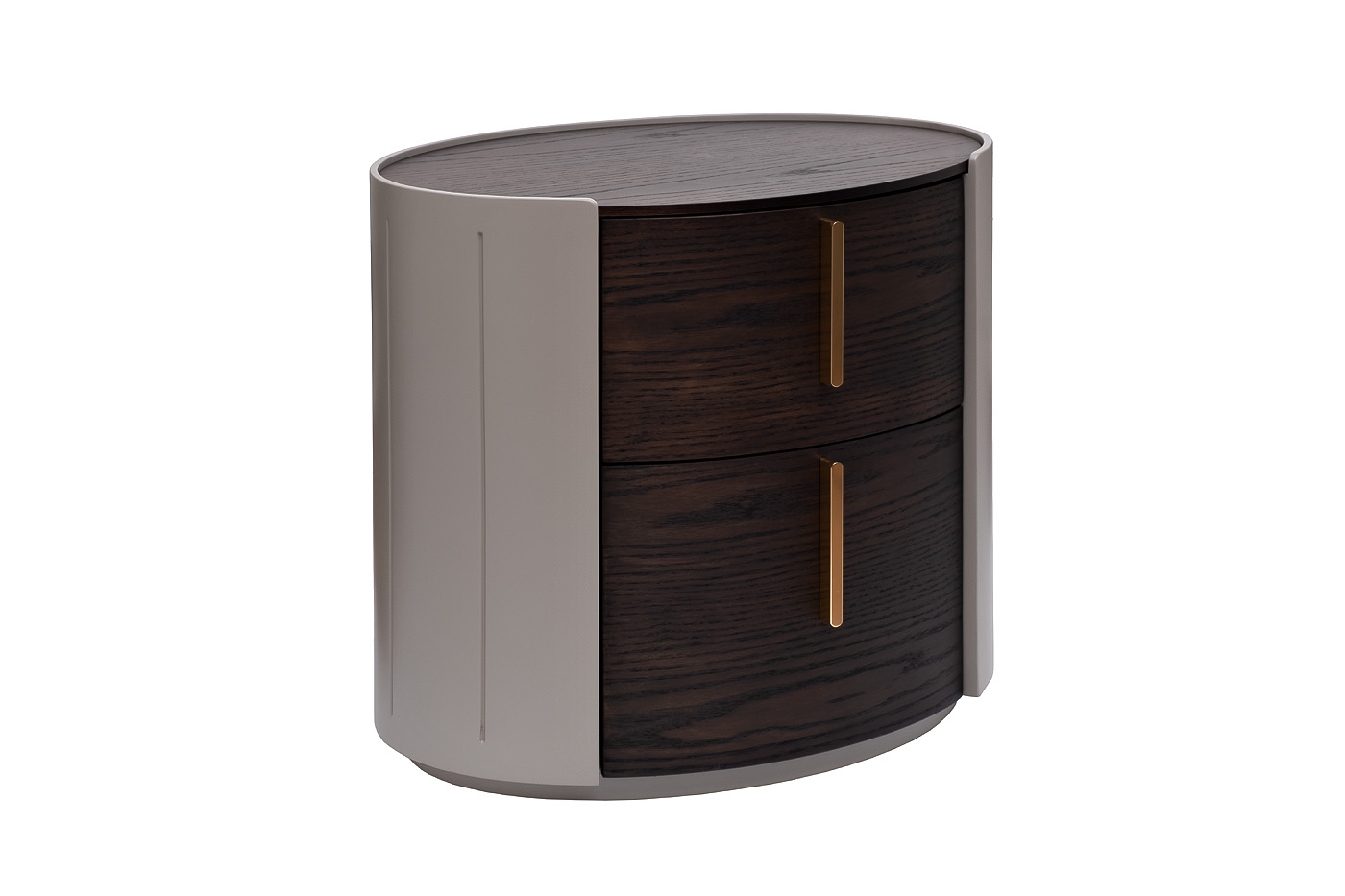 Тумбочка с 2мя ящиками темный шпон Garda Decor 77IP-30200