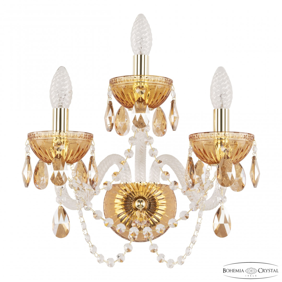 Бра 5402B/2+1/165 G Amber/M-1G K721 Bohemia Ivele Crystal