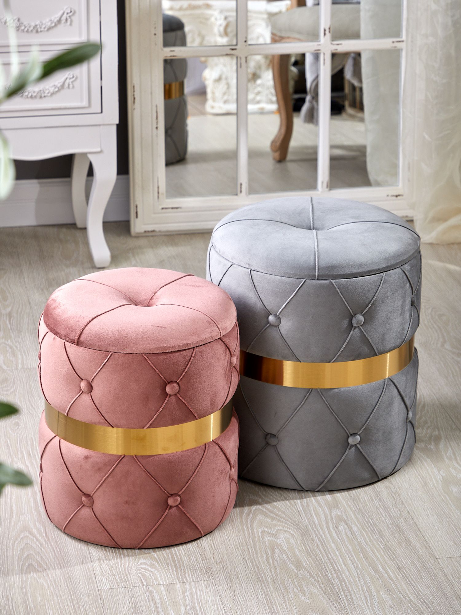 Пуфы с крышкой, набор Glasar 49-334/BM