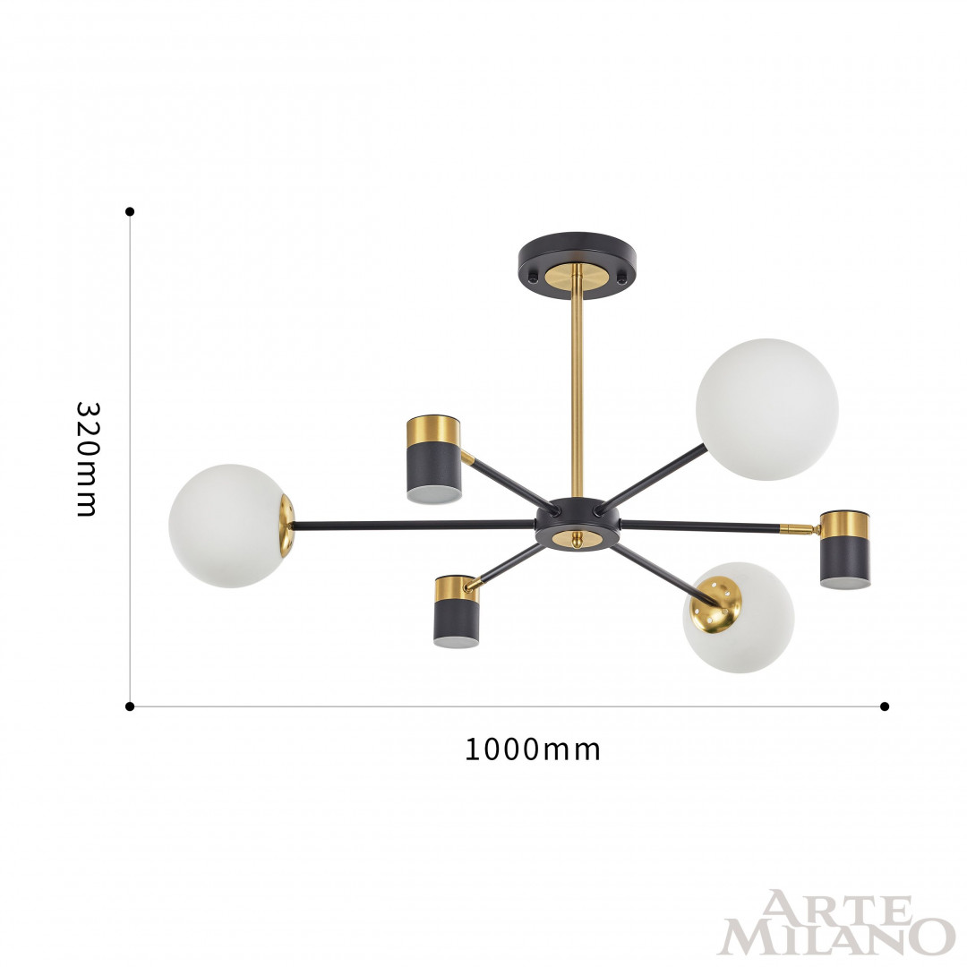 Люстра светодиодная 274802/6 BK/GD Arte Milano