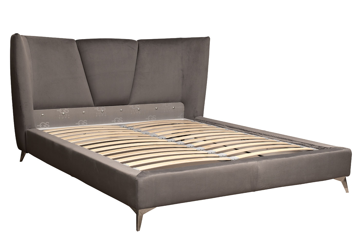 Кровать Siena велюровая серая Garda Decor Siena2К-160-Colt017