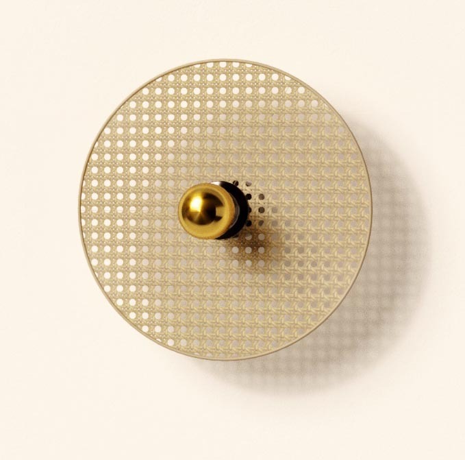 Бра Tan Tan A1053/10 см золотой металл  + 1125/30 см натуральный ротанг Aromas del Campo