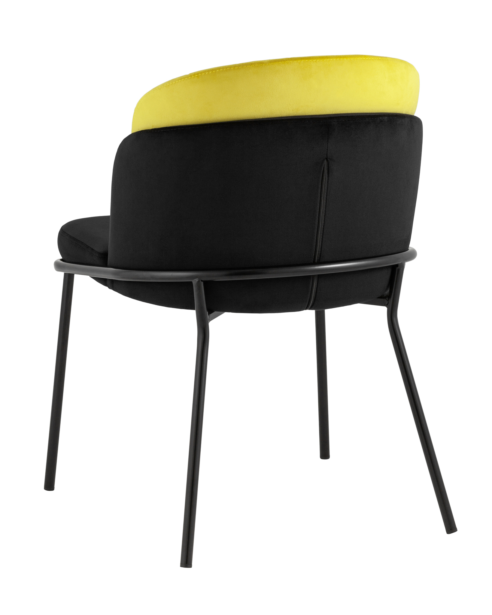 Стул Дабл велюр черный с желтой вставкой Stool Group