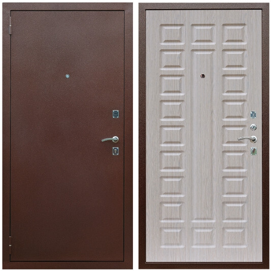 Дверь входная Graf Эконом Антик медь / МДФ 16 мм ФЛ-183 Сандал белый