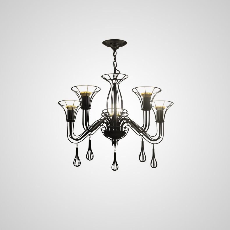 Подвесная люстра CAST 5 Black by ImperiumLoft