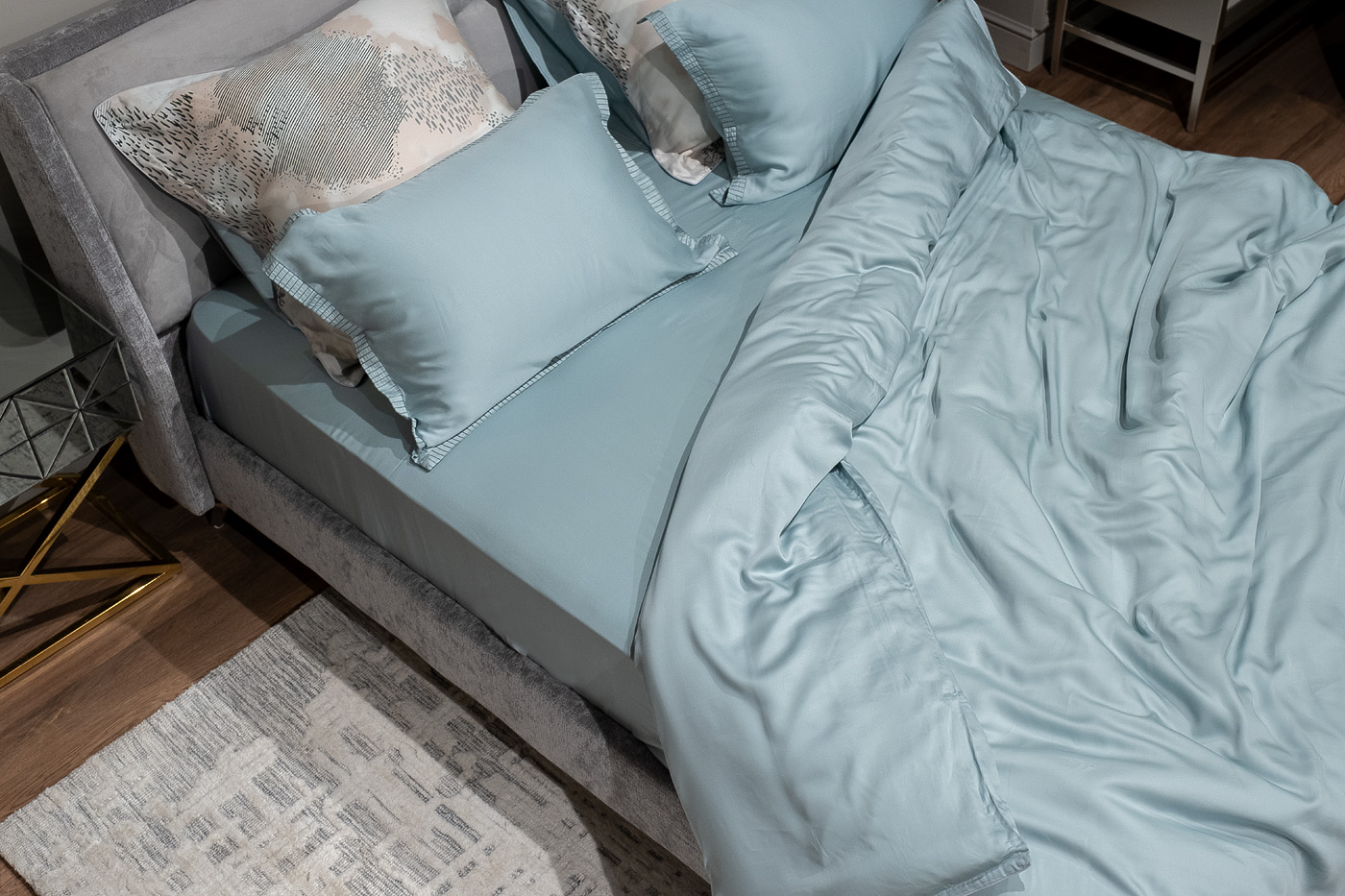 Пододеяльник тенсель 145х210см бирюзовый Garda Decor 144HF-70613