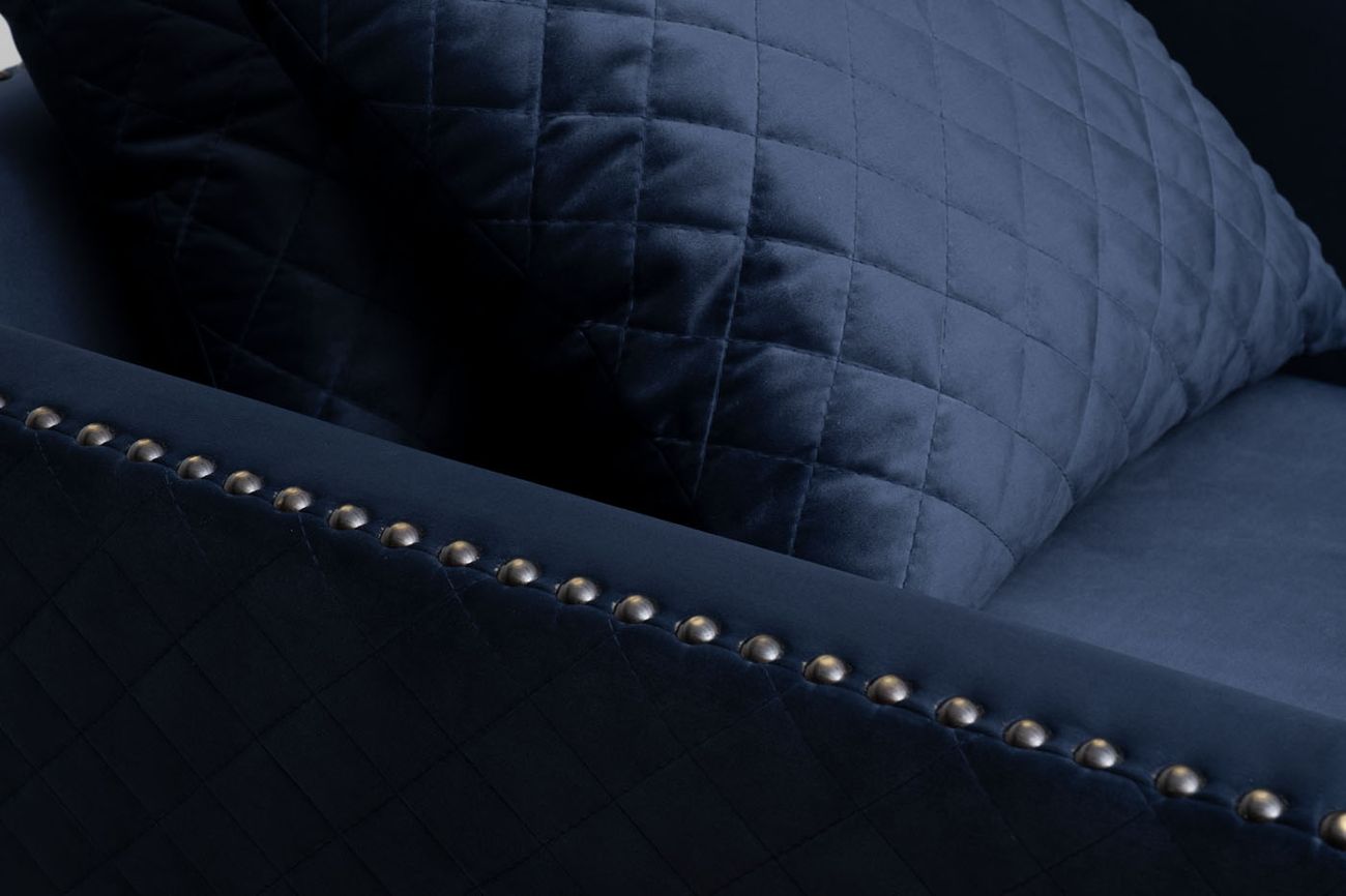 Кресло Sorrento велюровое темно-синее Garda Decor SORRENTO1-Colt034