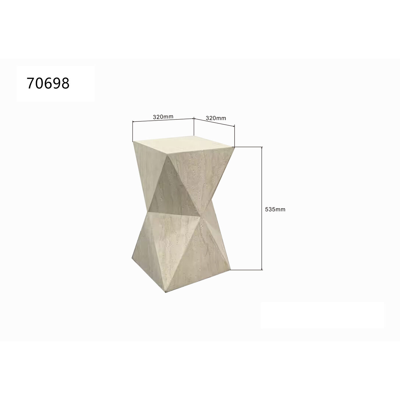 Стол приставной Luxury Triangle Travertine 54cm KARE 70698