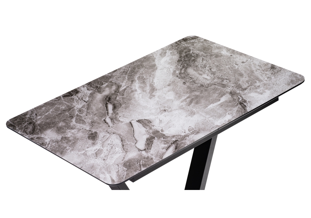 Стол стеклянный Woodville Бугун мрамор серый / черный 500005