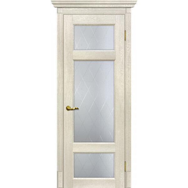 Межкомнатная дверь Graf Тоскана-3 Сатинат, контурный полимер б-цв. рис. Ромб Бьянко (2000 х 900)