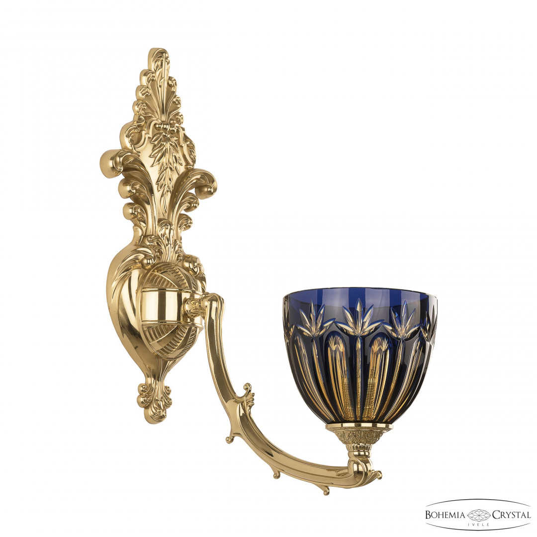 Бра бронзовые с хрусталём 7211B15/1/210 G P1 U Amber-Blue/H-1I