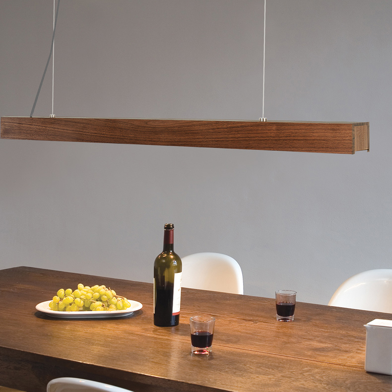 Подвесной реечный светильник RISTON Dark brown by ImperiumLoft