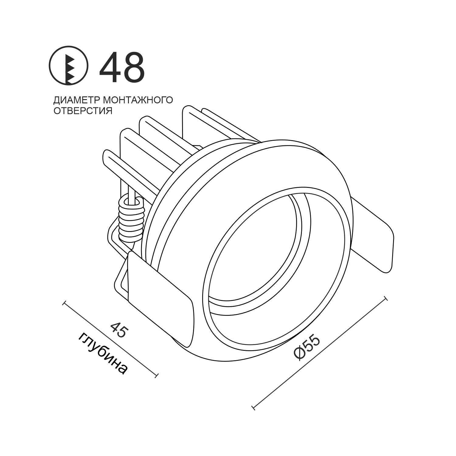 Встраиваемый светодиодный светильник Ledron GIZA MINI White