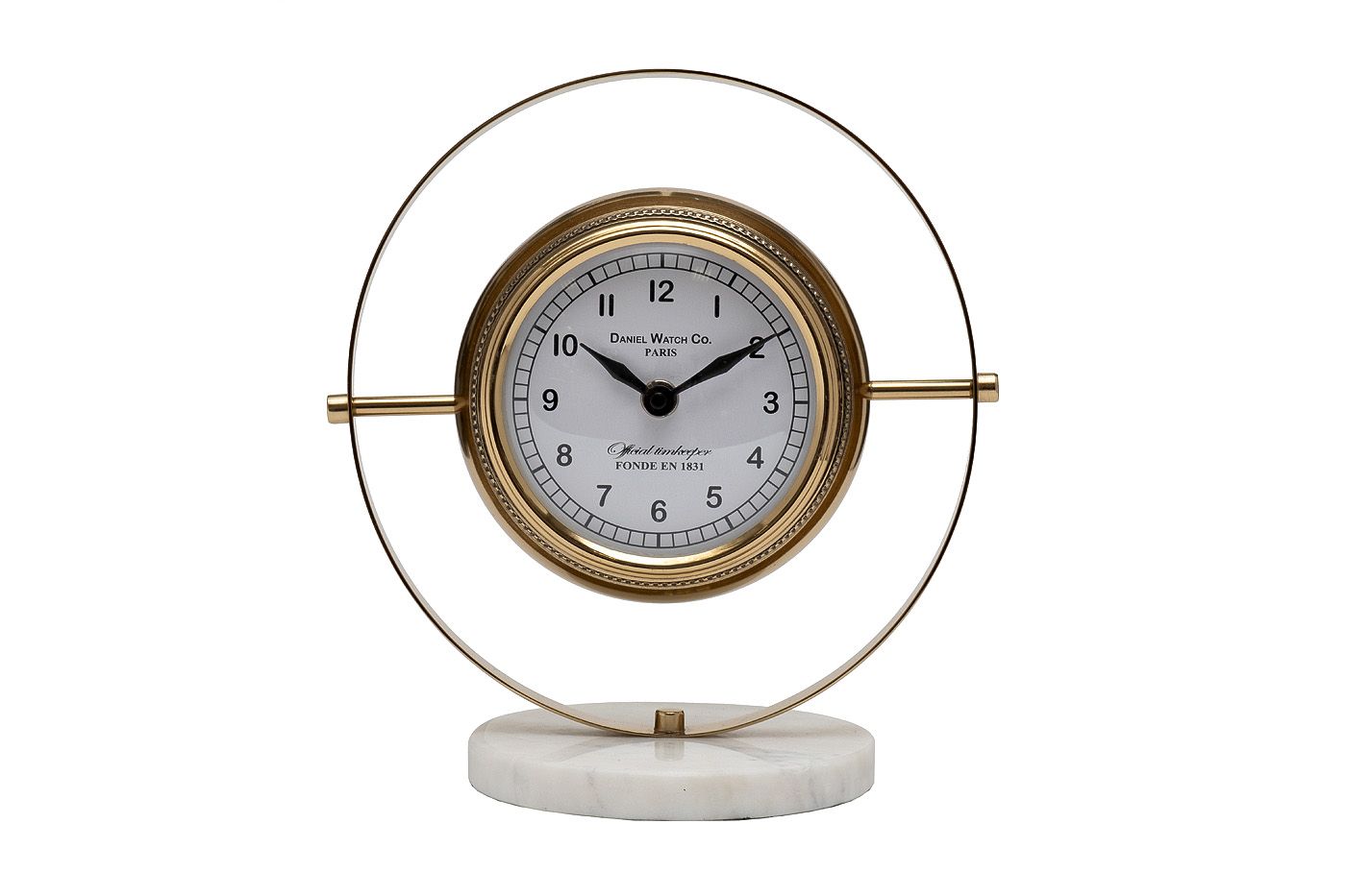 Часы настольные круглые с мраморным основанием Garda Decor 79MAL-5887-22