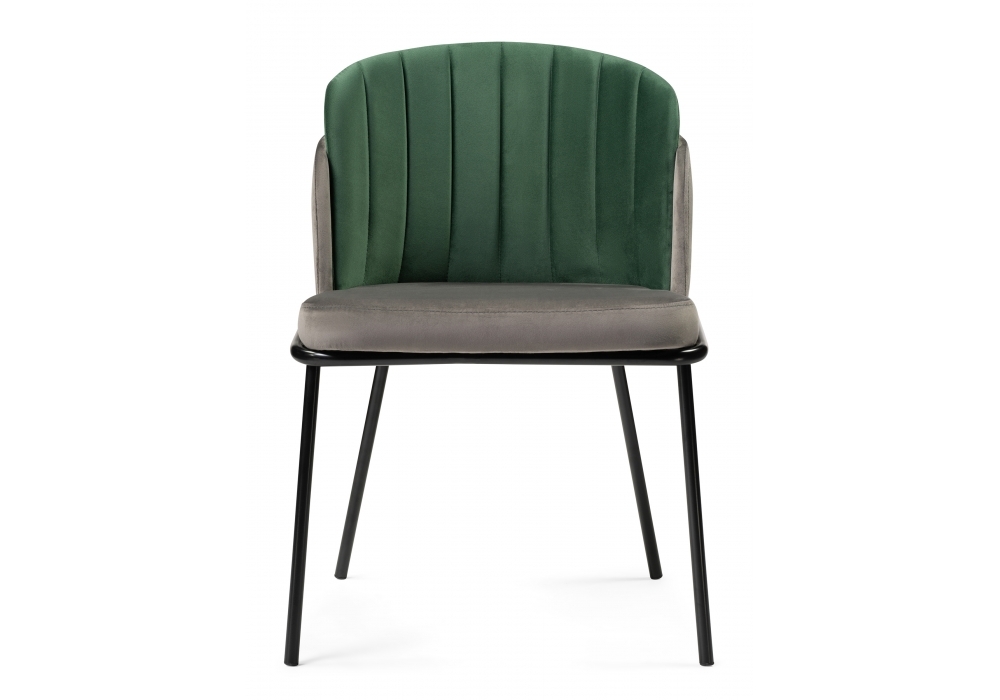 Стул Woodville Сиолим графитовый / изумрудный / черный глянец 494473