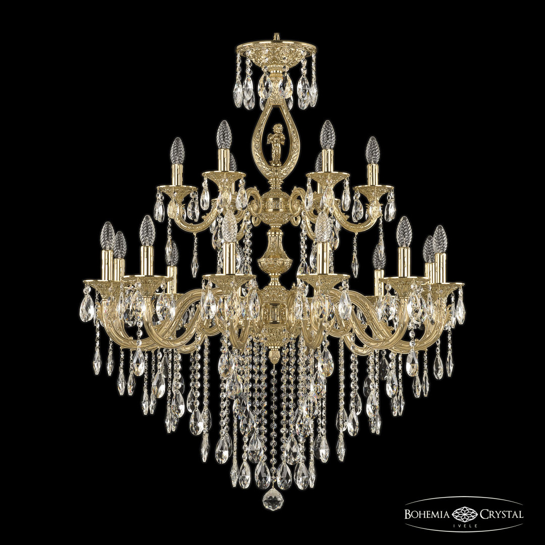 Люстра бронзовая с хрусталём 71401/12+6/300/2D B G FA4M