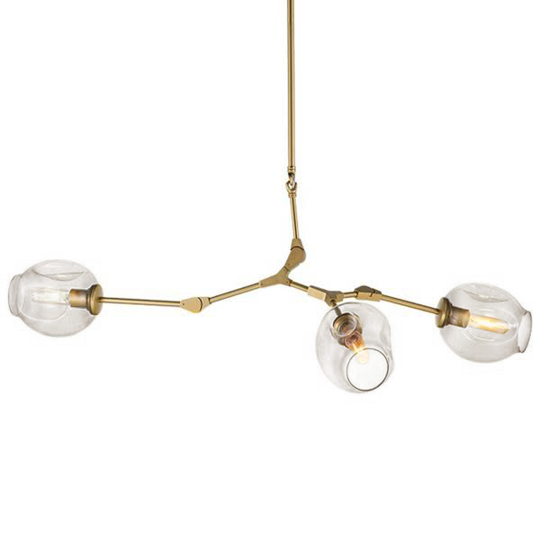Люстра Сrumpled Glass Bubble Chandelier Gold 3 плафона by ImperiumLoft