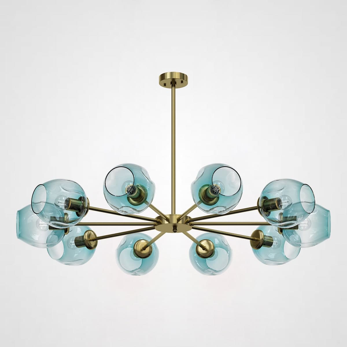 Люстра на штанге MARINE B 12 lamps Gold/Blue by ImperiumLoft