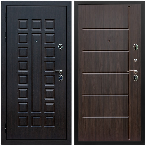 Дверь входная Graf Люксор 3К Шагрень черная / МДФ 10 мм ФЛ-102 Эковенге