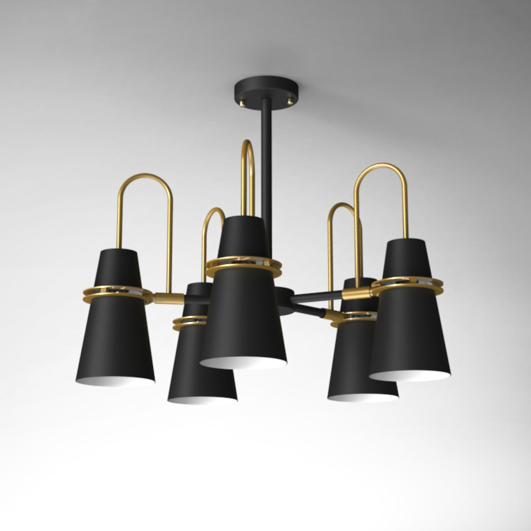 Люстра на штанге REINAR A D64 Black by ImperiumLoft