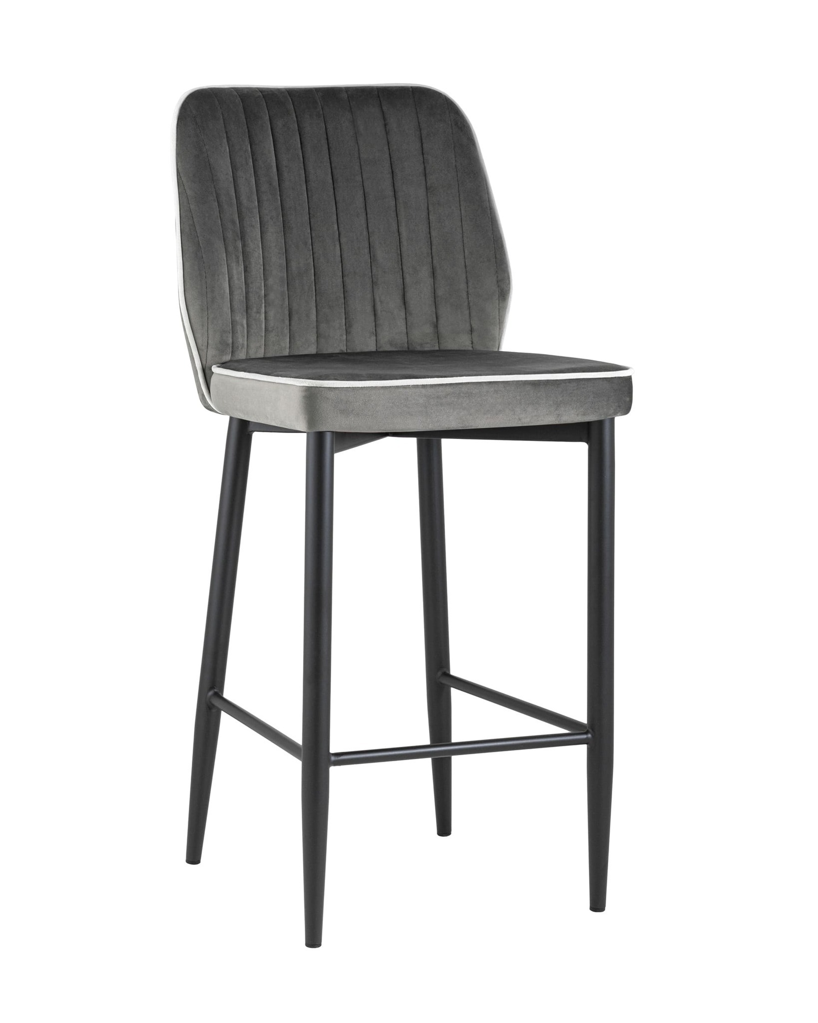 Стул полубарный Лоренс велюр антрацитовый Stool Group