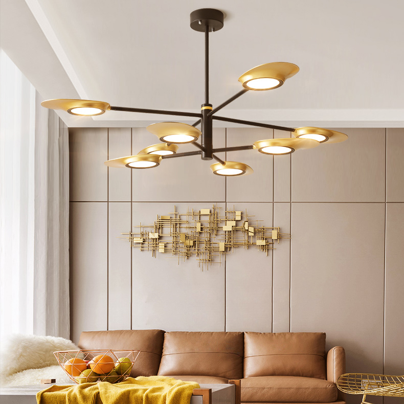 Люстра на штанге INGEL D110 6 lamps Black/White by ImperiumLoft